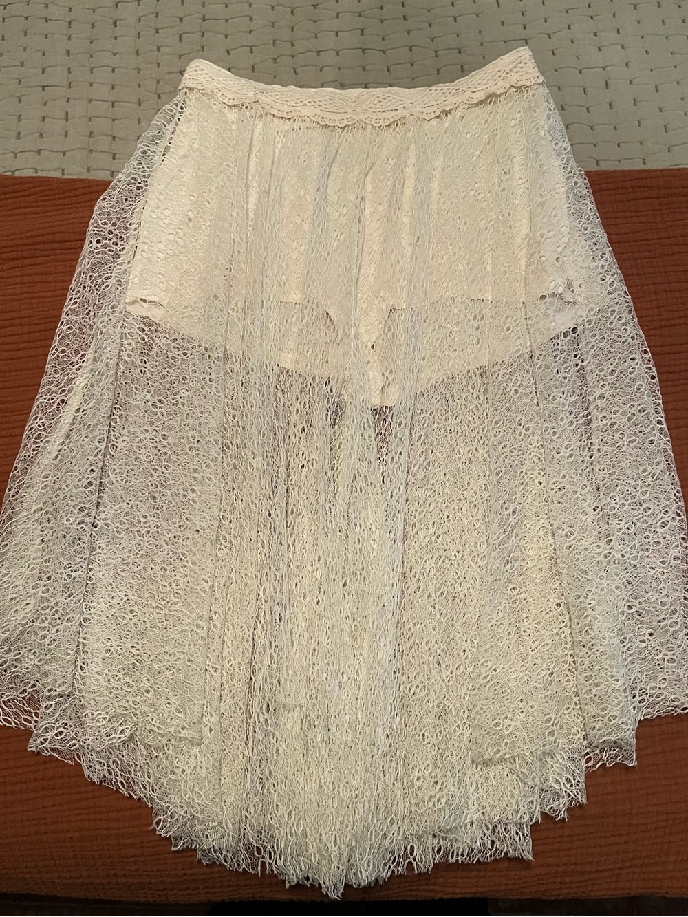 Free People Shorts with white lace overlay